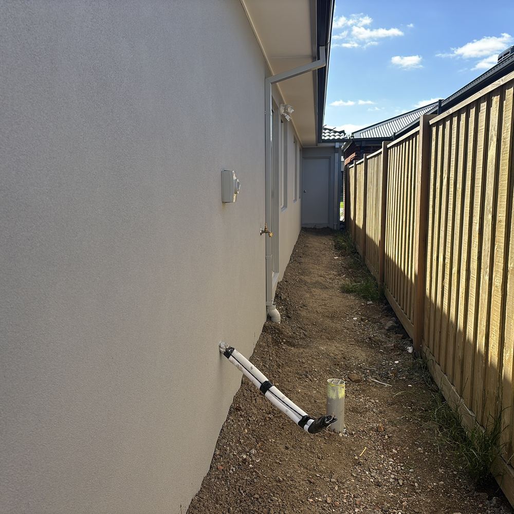 Air conditioner condensate drain never installed by handover, found during a pre-handover (PCI) inspection in Beveridge