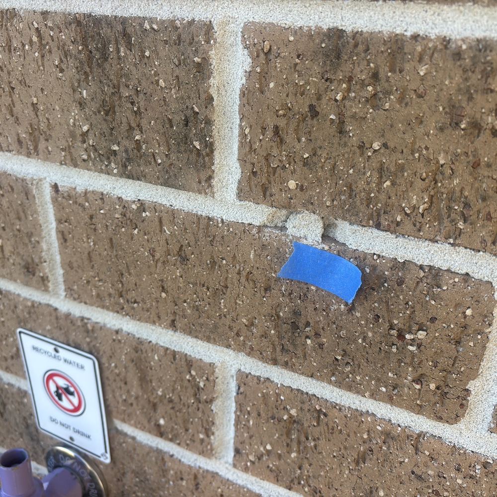 Voids and holes left open in the brick mortar joints, Beveridge